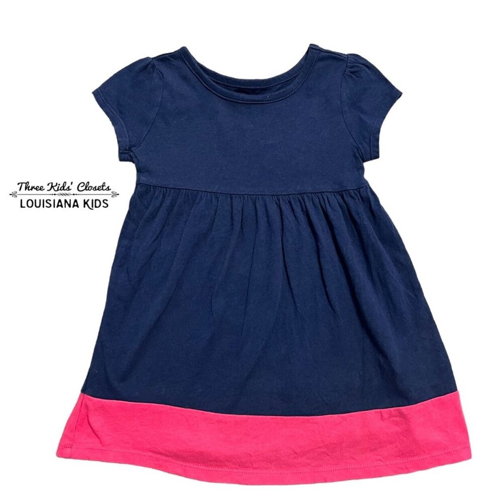 Old Navy 12-18m Navy & Pink Dress